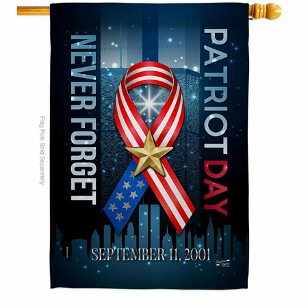 PATIO TRASERO 28 x 40 in. 911 Never Forget American Patriot Day Vertical House Flag with Double-Sided Banner PA3902067